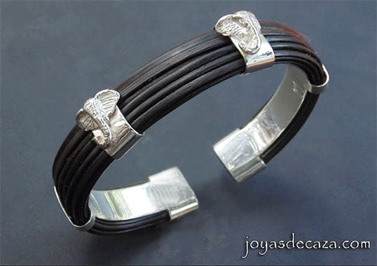 pulsera-cabezas-elefante-pelo-de-bufalo-plata-de-ley