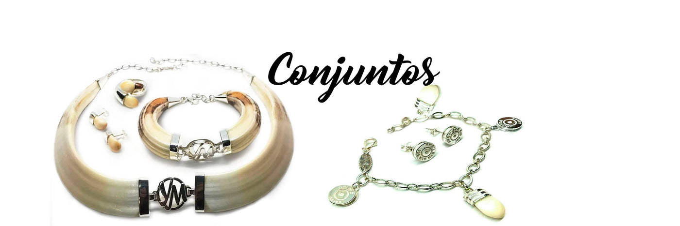 conjunto jabali natutal con plata