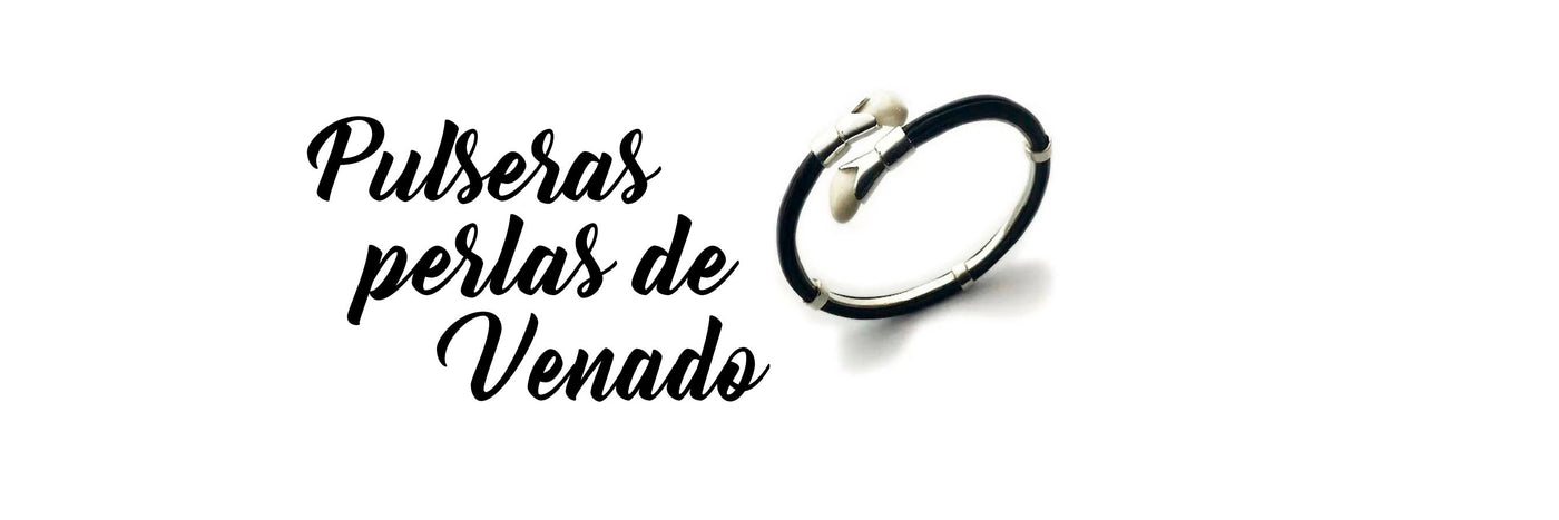 pulsera perla venado con plata