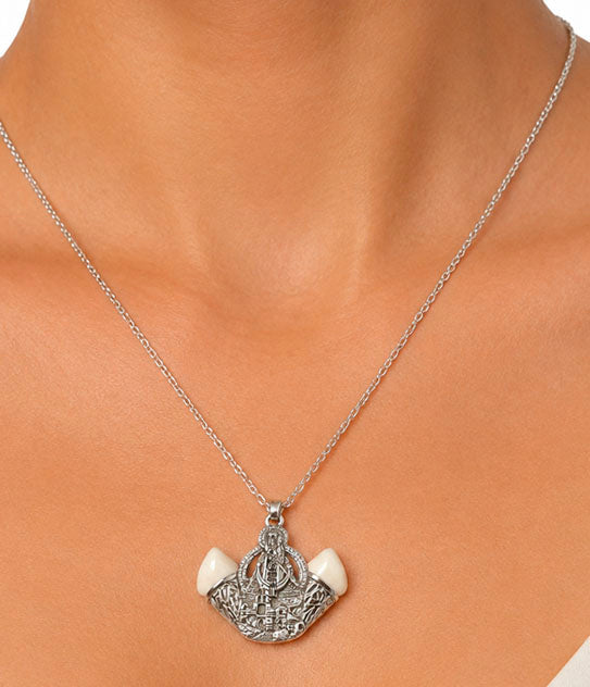 Virgin de la Cabeza Necklace with Deer Pearl and 925 Silver