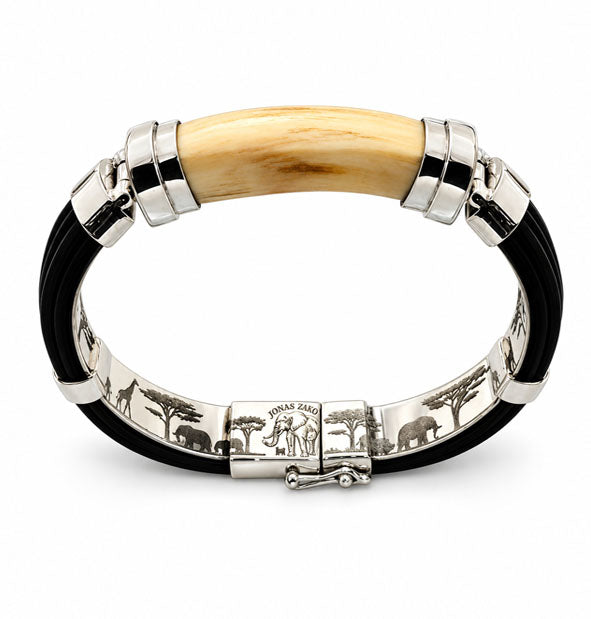 Silver Buffalo Hair and Warthog Tusk Bracelet | 12 mm