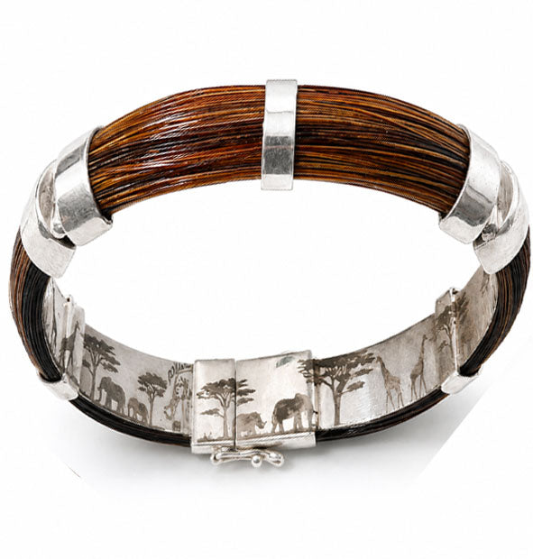 Pulsera Pelo Facochero Media Caña 14 mm | Bisagras Plata 925 vista frontal