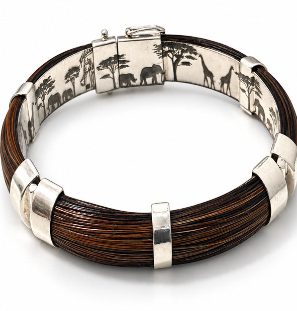 Pulsera Pelo Facochero Media Caña 14 mm | Bisagras Plata 925 vista interior