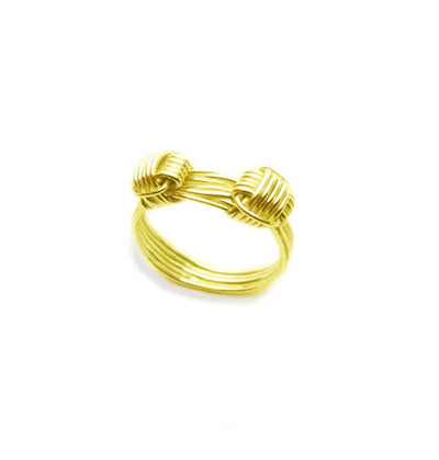 anillo 2 nudos africano en oro amarillo 18 kilates