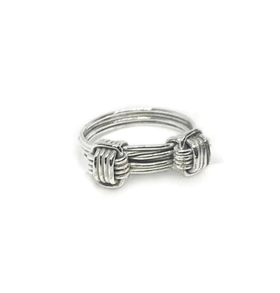 anillo nudo africano en plata
