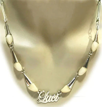collar 6 perla venado personalizado con plata