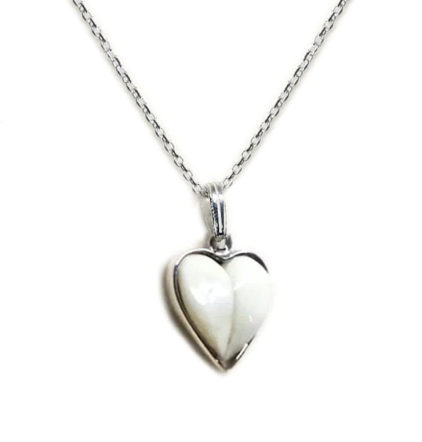 collar corazón perla venado con plata 2