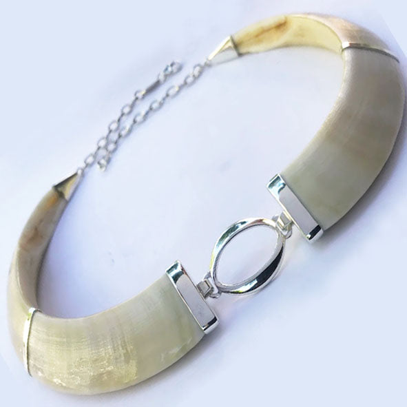 collar jabalí centro oval con plata 5