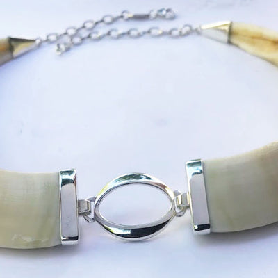 collar jabalí centro oval con plata 6