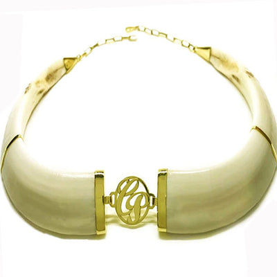 collar jabali personalizado con oro 18 kilates