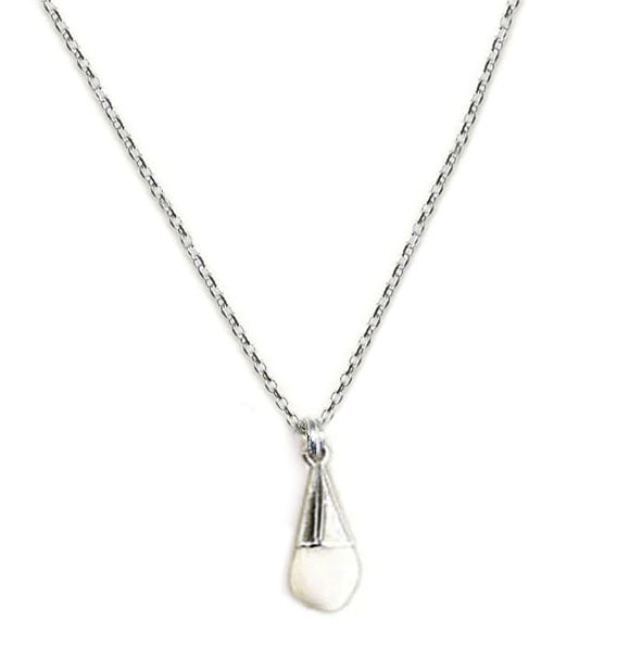 collar perla venado lagrima en plata
