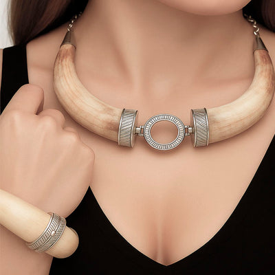 conjunto-de-collar-y-pulsera-jabali-tallado-africa-en-plata-foto-10