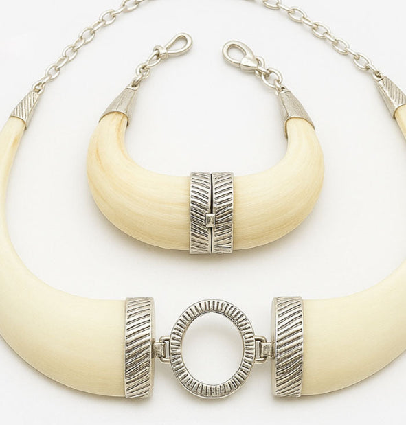 conjunto-de-collar-y-pulsera-jabali-tallado-africa-en-plata-foto-5