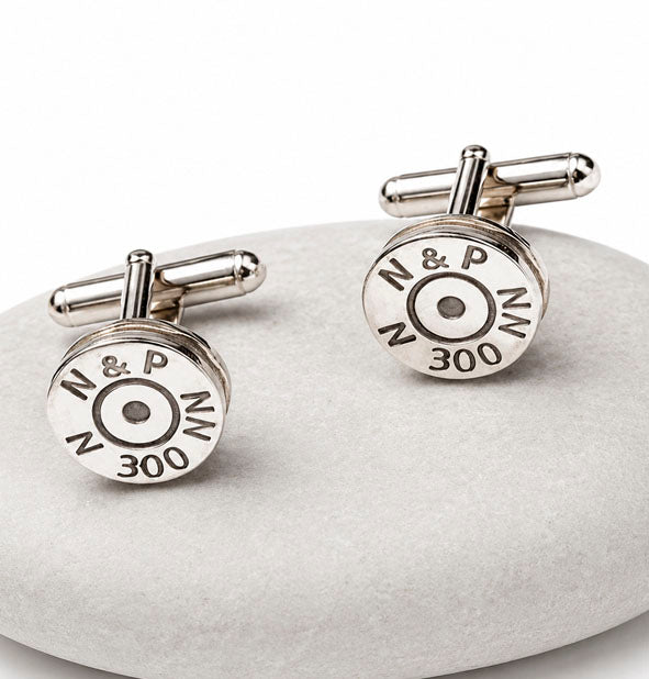 Gemelos de plata con diseño de casquillo de bala personalizados para cazadores y amantes de la caza