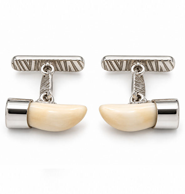 Gemelos Perla de Venado Modelo Liso en Plata de Ley 925 detalle frontal