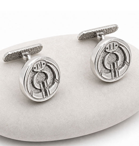 Personalized Boar Tusk Cufflinks in 925 Sterling Silver