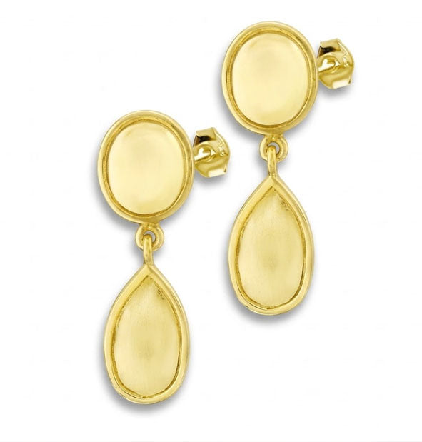 Pendientes Largos Oval y Lágrima de Perla de Venado con Oro 18k | JOYAS DE CAZA