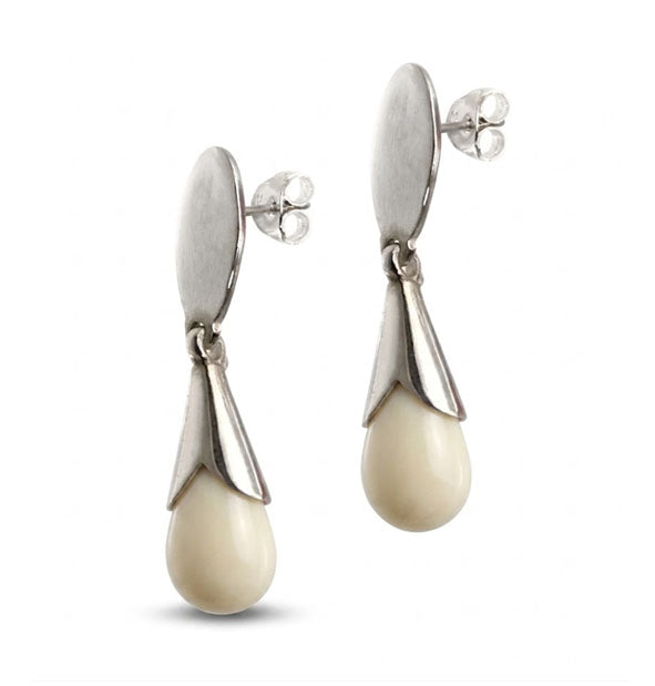 Pendientes Campanita con Perla de Venado en Plata de Ley | Joya Artesanal