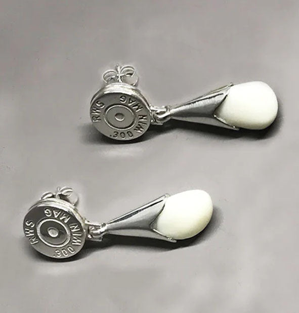 pendiente perla venado culata bala en plata