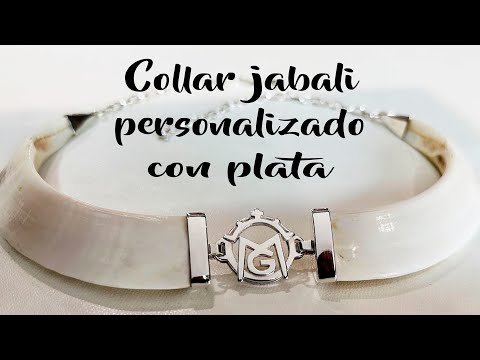 collar jabali natural con letras enlazadas centrales en plata video youtube