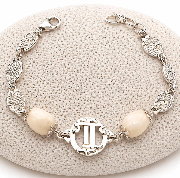 bracelet 2 personalized deer pearls with silver