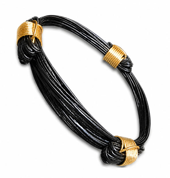 Pulsera 3 Nudos Corredizos de Pelo de Búfalo con Oro 18 Kilates | JOYAS DE CAZA