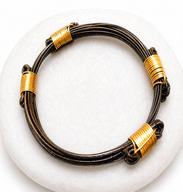 18K gold and buffalo hair bracelet with 4 sliding knots