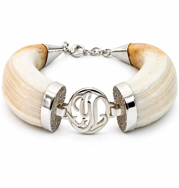 Pulsera Amoladera de Jabalí Personalizada con Plata de Ley detalle enlace