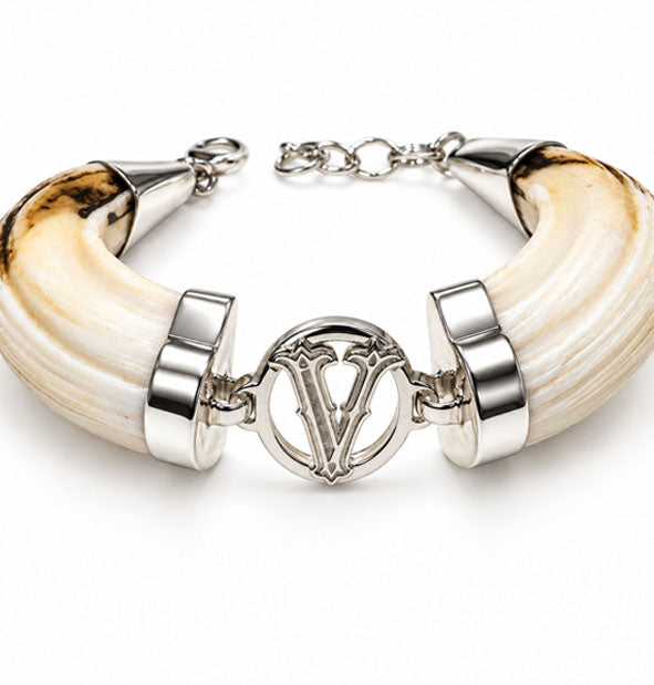 Pulsera Amoladera de Jabalí Personalizada con Plata de Ley letras V