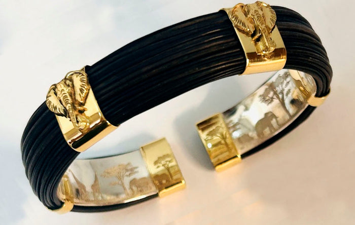 pulsera-ancha-plana-pelo-bufalo-con-2-cabezas-de-elefantes-en-oro-amarillo-18-kilates-foto-26