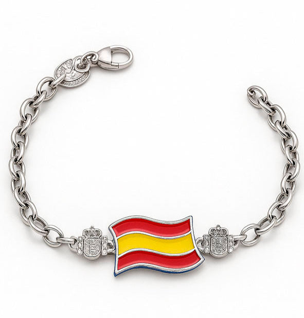 pulsera-cadena-bandera-Espana-esmaltada-en-plata-foto-6