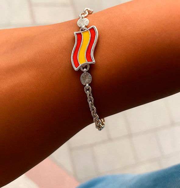 pulsera-cadena-bandera-Espana-esmaltada-en-plata-foto-8