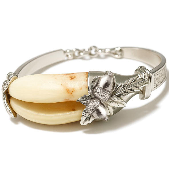 pulsera-doble-colmillos-jabali-hojas-bellota-con-plata-6