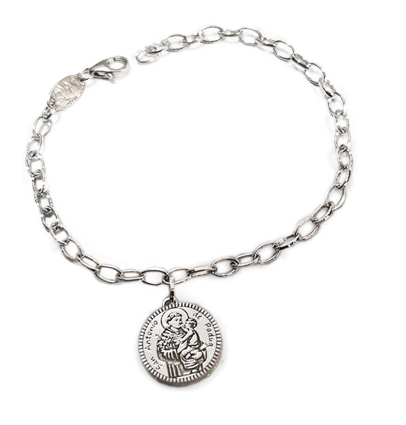 pulsera-eslabones-con-San-Antonio-de-Padua-en-plata-foto-1
