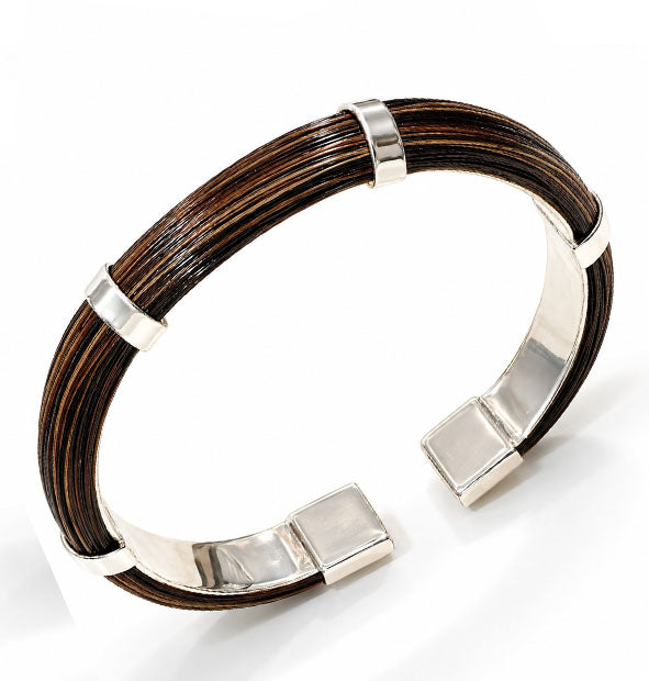 Pulsera Pelo Facochero Media Caña 12mm | Plata de Ley vista lateral