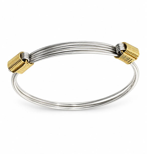 Pulsera 3 Hilos Nudos Corredizos Plata 925 con Atado en Oro 18K | 3 mm | Joyas de Caza