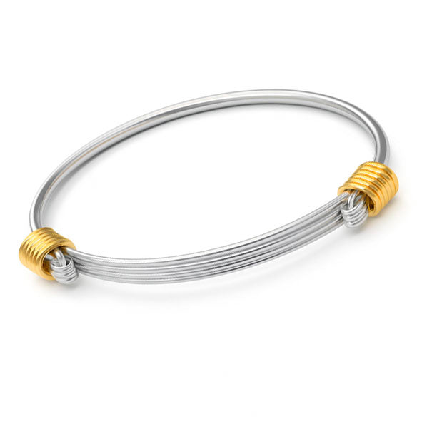 pulsera nudos corredizos 3 hilos de plata con atado en oro 18 kilates