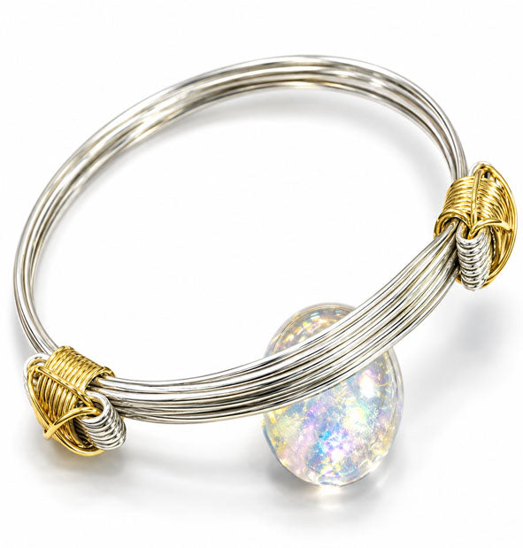 Pulsera 6 Hilos Nudos Corredizos Plata 925 con Atado en Oro 18K 5 mm Joyas de Caza