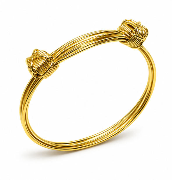 Pulsera 6 Hilos Nudos Corredizos en Oro 18K | 5 mm | Joyas de Caza