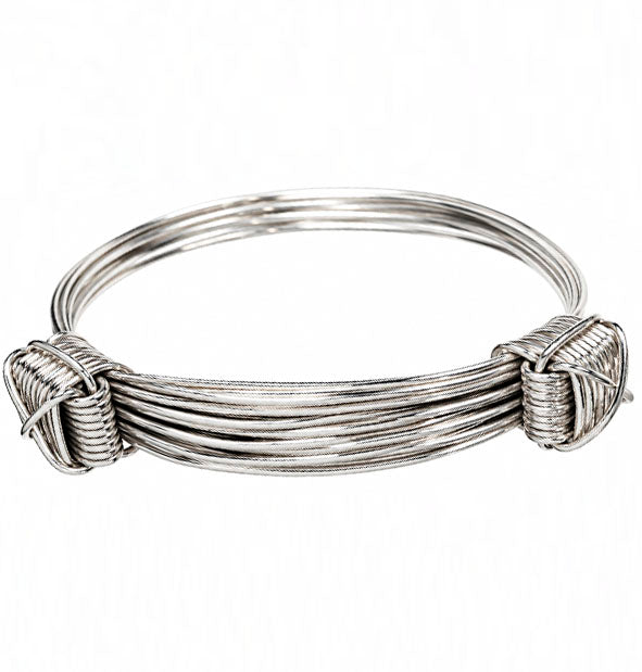 Pulsera Nudos Corredizos 9 Hilos Plata de Ley vista frontal