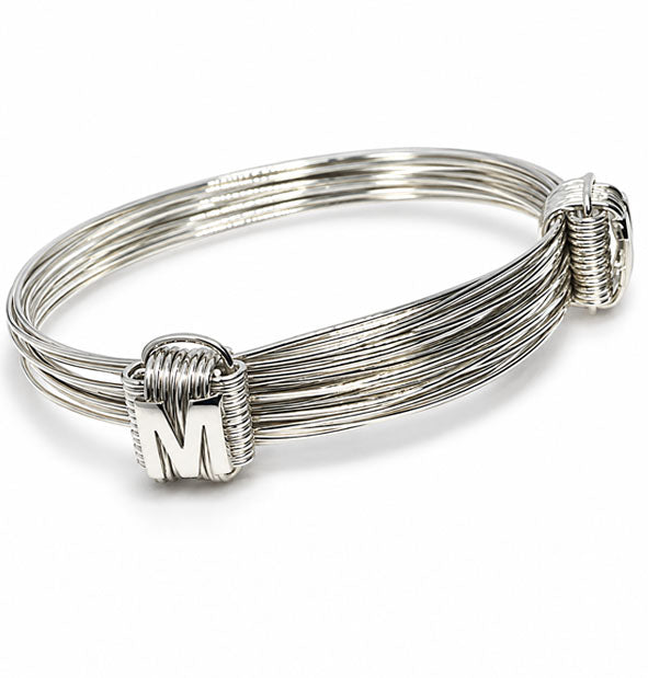 sliding knot bracelet 9 personalized silver strands