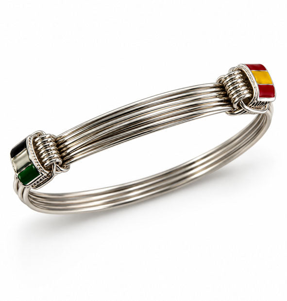 Pulsera de nudos con banderas de España y Extremadura en plata | Joyas de Caza