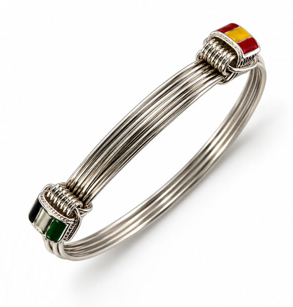 Pulsera de nudos con banderas de España y Extremadura en plata | Joyas de Caza