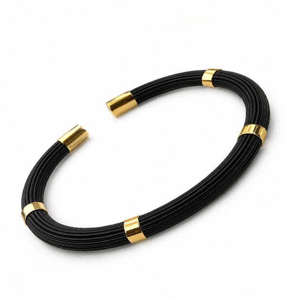 Pulsera Pelo de Búfalo Tubo Redondo 5 mm en Oro 18 Kilates | JOYAS DE CAZA