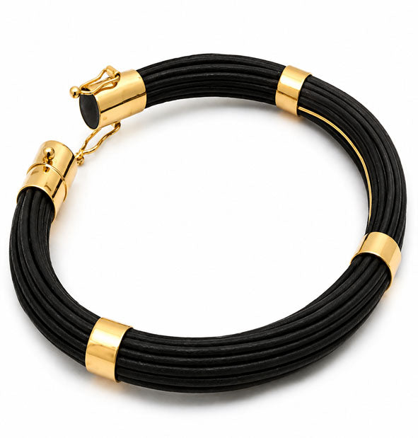 Pulsera Pelo de Búfalo Tubo Redondo 7 mm en Oro 18 Kilates | JOYAS DE CAZA