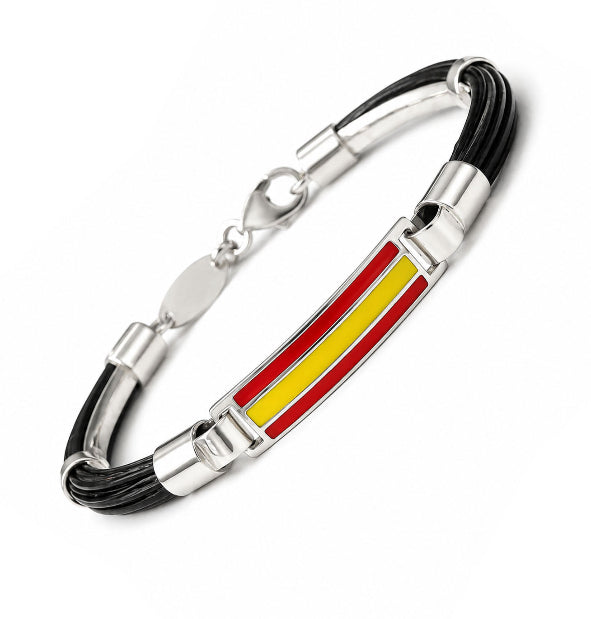 Pulsera de Pelo de Búfalo Africano con Bandera de España