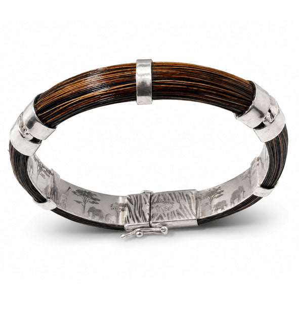 Pulsera Pelo Facochero Media Caña 10mm | Bisagras en Plata 925