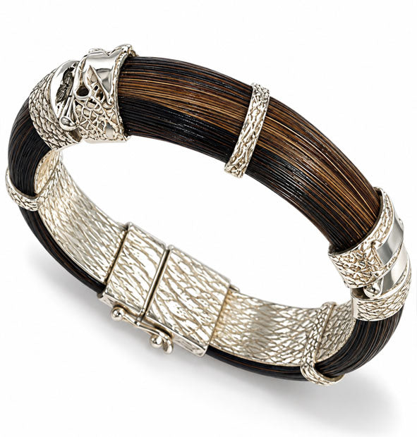 Pulsera Pelo Facochero Media Caña 14mm Grabada Personalizada | Plata 925 - Joyas de Caza
