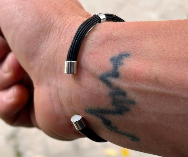Fine Buffalo Hair Tube Bracelet with Sterling Silver