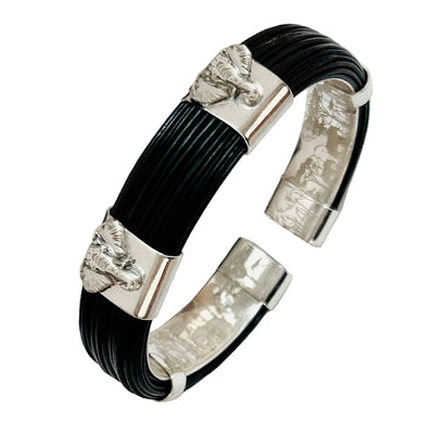 pulsera-plana-pelo-bufalo-cabeza-elefantes-en-plata-foto-11